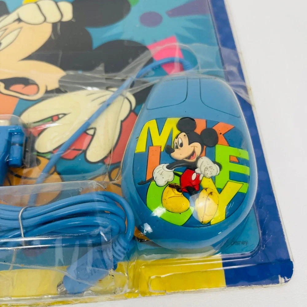 Disney Mickey Mouse Computer Mouse Mouse Pad Blue PS 2 Serial Vintage Repackaged